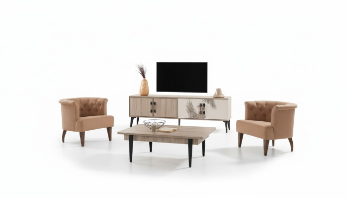 Modern living room set TV cabinet luxurious coffee table wood furniture