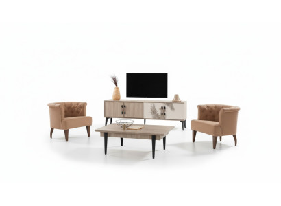 Modern living room set TV cabinet luxurious coffee table wood furniture