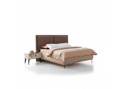 Brown Double Bed Designer Bedroom Furniture Upholstery Luxury Beds