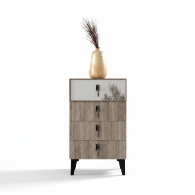 Bedroom furniture light brown tall chest of drawers designer 4-door dresser