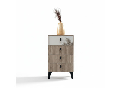 Bedroom furniture light brown tall chest of drawers designer 4-door dresser