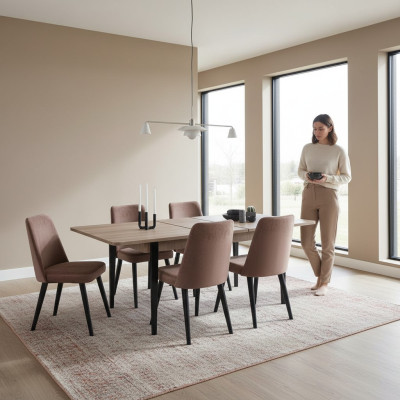 Brown rectangular dining table dining room furniture wooden tables luxury furniture
