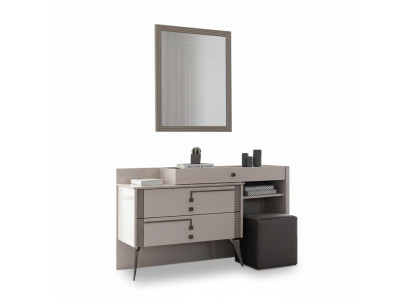 Gray bedroom furnishings designer textile bed 2 wooden nightstands