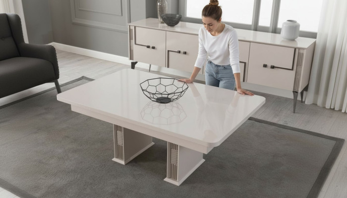 White coffee table living room wooden tables luxury furniture designer tables