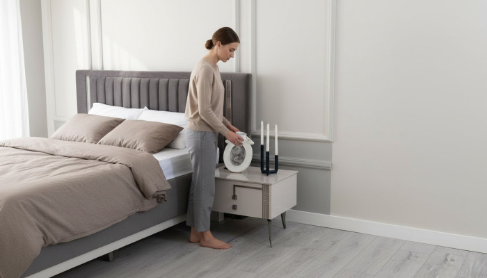 Beige nightstand bedroom wooden furniture wood console luxury nightstands
