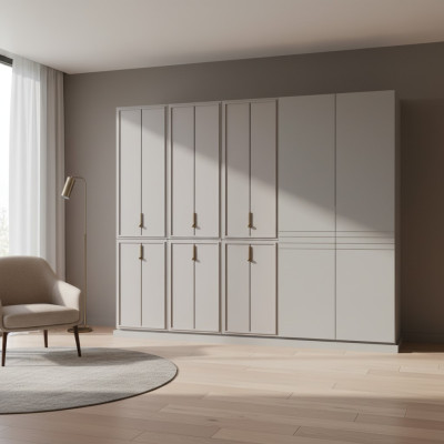 Gray bedroom wardrobe luxury cabinets wooden wardrobe furniture cabinet