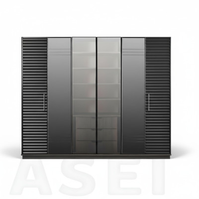 Black wardrobe luxury cabinets bedroom wardrobe wood furniture