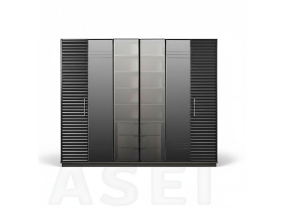 Black wardrobe luxury cabinets bedroom wardrobe wood furniture