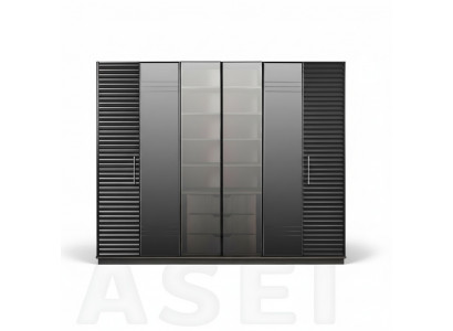 Black wardrobe luxury cabinets bedroom wardrobe wood furniture