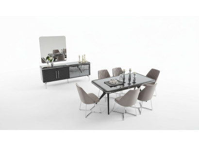 Complete dining room furniture designer sideboard luxury dining table 4x chairs