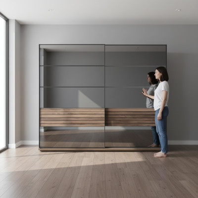 Black wardrobe modern bedroom furniture wardrobe wooden wardrobe