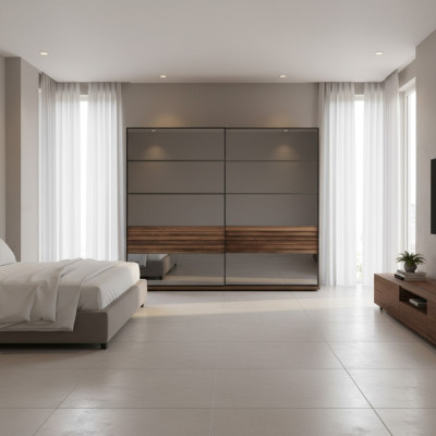 Black wardrobe modern bedroom furniture wardrobe wooden wardrobe