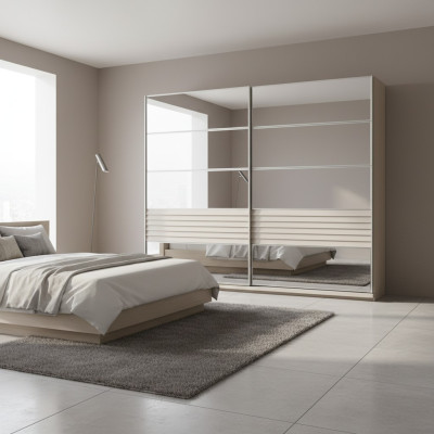Designer gray wardrobe wooden cabinet bedroom luxury cupboards