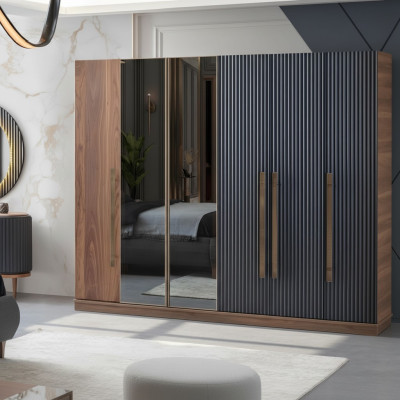 Brown wardrobe designer luxury furniture wooden closet furnishing wardrobe