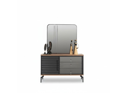 Stylish Brown Dresser Rectangular Mirror Elegant Bedroom Set
