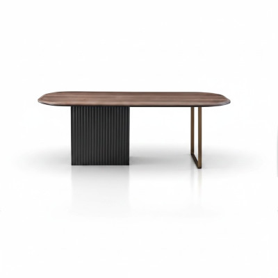 Brown wooden table designer dining room furniture semicircular noble dining table