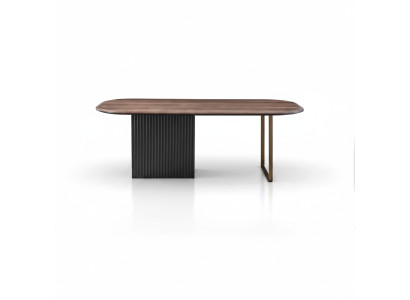 Brown wooden table designer dining room furniture semicircular noble dining table