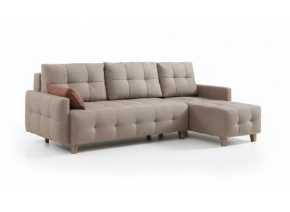 Beige corner sofa upholstery living area fabric sofas L-shaped set new