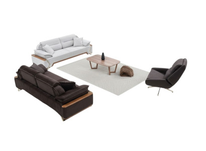 Black and white sofa set 2x three-seater luxury armchair stylish couches