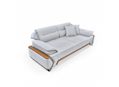 Designer white sofa, luxury living room couch, padded 3-seater new triple-seater