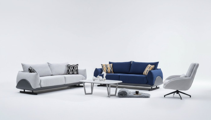 Living room sofa set designer 3-seater luxury armchair 3-piece couch set