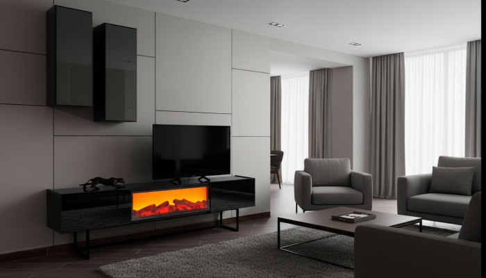Modern living room set luxurious TV cabinet with 2x wall cabinets 3-piece set