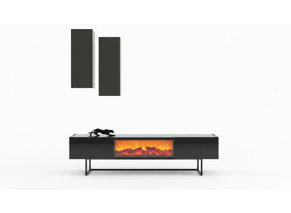 Modern living room set luxurious TV cabinet with 2x wall cabinets 3-piece set