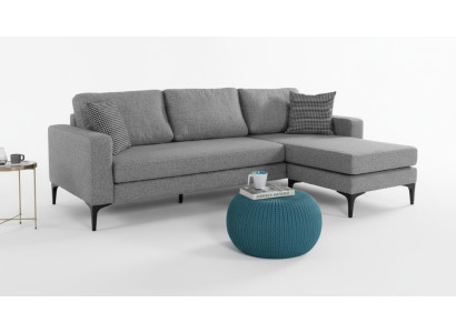 Living room set L-shape gray sofa upholstered furniture design couch corner sofa