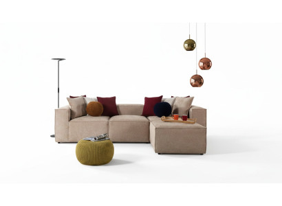 Beige living room luxury corner sofa L-shaped sofa upholstery modern couches new