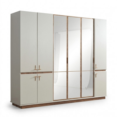 White Modern Wardrobe Bedroom Closets Luxury Wood Furniture