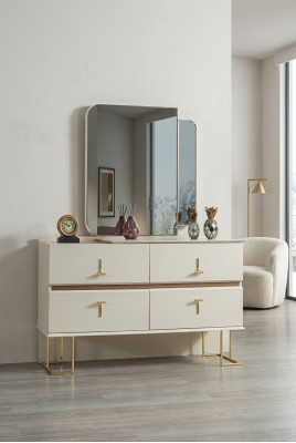 Bedroom set, dresser, elegant mirror, modern luxury furniture, new 2-piece set