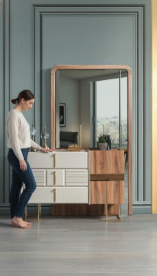 Modern dresser with mirror designer dressers bedroom set 2-piece