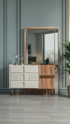 Modern dresser with mirror designer dressers bedroom set 2-piece