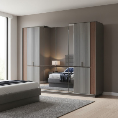 Modern glass cabinet luxury wardrobes bedroom wooden furniture new
