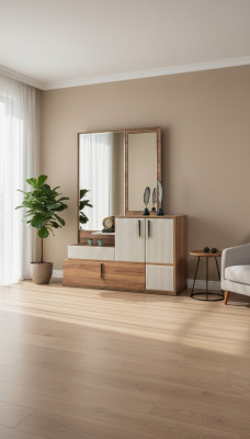 White-Brown Dresser Mirror Bedroom Wooden Furniture Designer Set