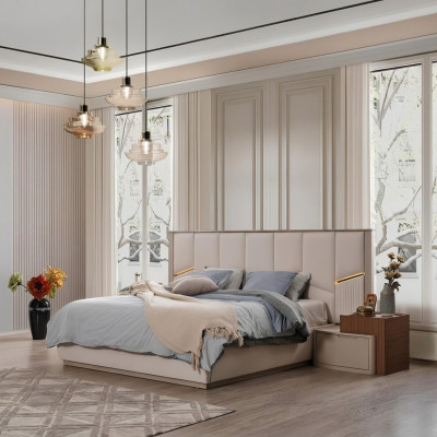 Exclusive double bed upholstered beds bedroom modern furniture