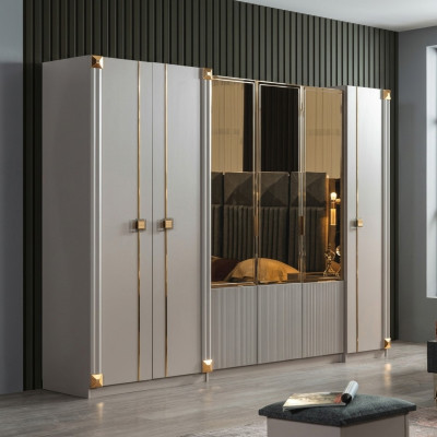 Designer closet bedroom luxurious cabinets style wooden furniture