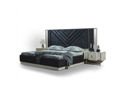 Blue bed designer bed frame bedroom furniture luxury nightstands