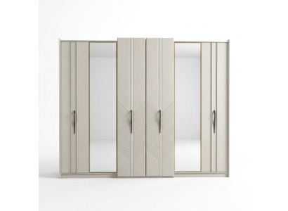 White Modern Wardrobe Bedroom 4-door Wooden Closet New