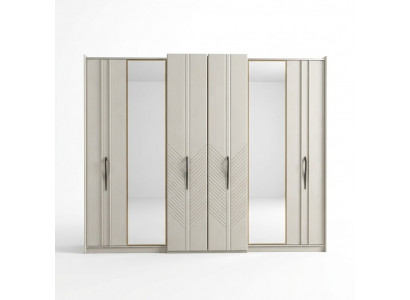 White Modern Wardrobe Bedroom 4-door Wooden Closet New