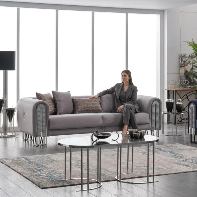 Sofa Luxury Textile Living Room Three-Seater 3 Seat Furniture Couch 240cm Fabric