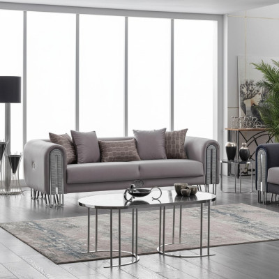 Sofa Luxury Textile Living Room Three-Seater 3 Seat Furniture Couch 240cm Fabric