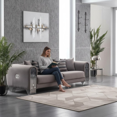 Elegant fabric couch upholstery sofa furniture living room furniture textile sofas