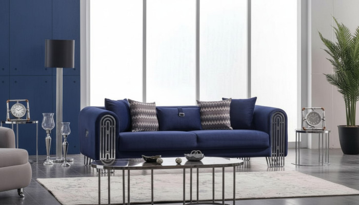 Living room sofa 3-seater modern design upholstery textile furniture luxury sofa