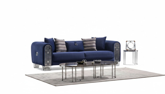 Living room sofa 3-seater modern design upholstery textile furniture luxury sofa