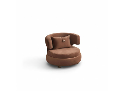 Luxury Armchair Living Room Upholstery Textile Furniture Brown Seat New Modern Design