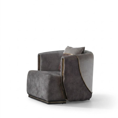 Designer armchair living room luxury modern seat textile furniture upholstered armchair