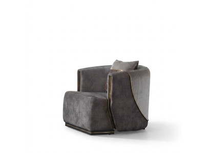Designer armchair living room luxury modern seat textile furniture upholstered armchair