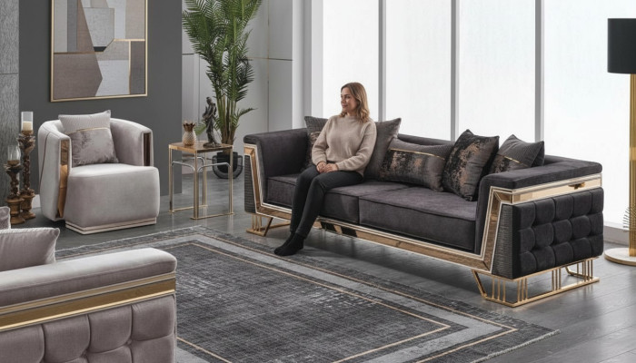Upholstery Set Luxury Sofas Three-Seater Armchair Modern Living Room Couch