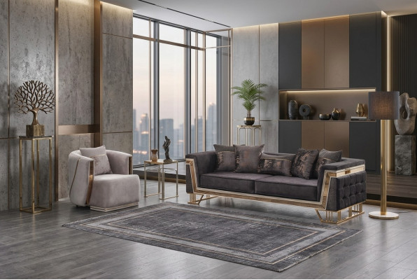 Upholstery Set Luxury Sofas Three-Seater Armchair Modern Living Room Couch